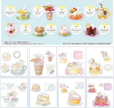 Rare 2020 Re-Ment CINNAMOROLL SWEETS COLLECTION Full Set of 8 pcs