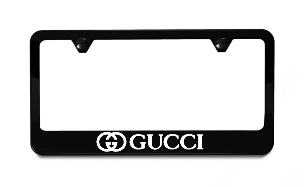 Gucci License Plate Frame | Black Metal | Premium Street Racing