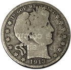 1913 Barber Half Dollar 90% US Silver 50c KM# 116 Lot B9-74 Very Low Mintage