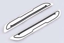 2x WHITE Rubber Door Mirror Protectors Black Insert (DG5B) fits PORSCHE