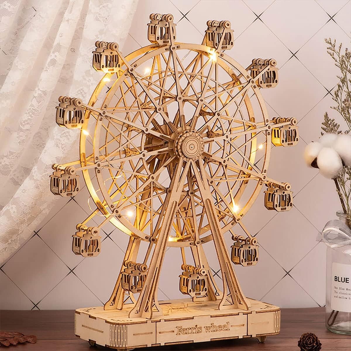Rolife 3D Wooden Puzzles Ferris Wheel Music Box Model to