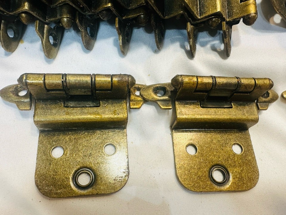 Vintage Door Hinges Lot Of 100 With Screws Brass Metal MCM