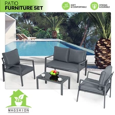 3 Pieces [PE RATTAN CHAIRS+TEMPERED GLASS TABLE]Patio Lawn Furniture Bistro Set