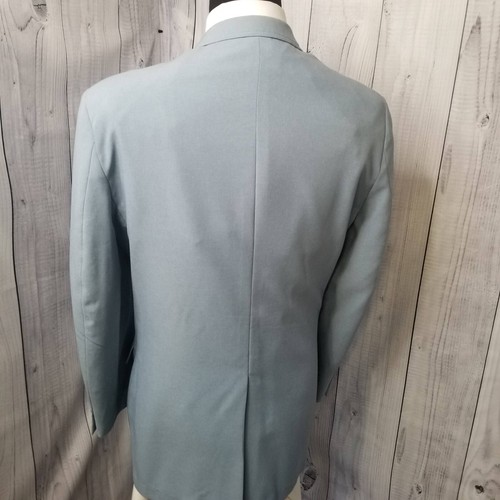 Blazer uomo vintage Haggar pastello blu polvere lana 46 cappotto sportivo giacca USA - Foto 13 di 23