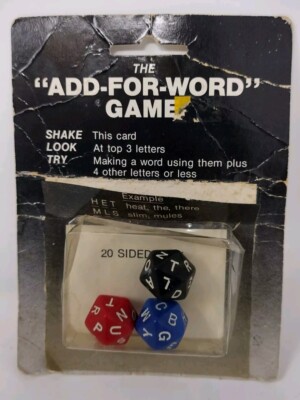 Vintage Add-for-word Dice Game