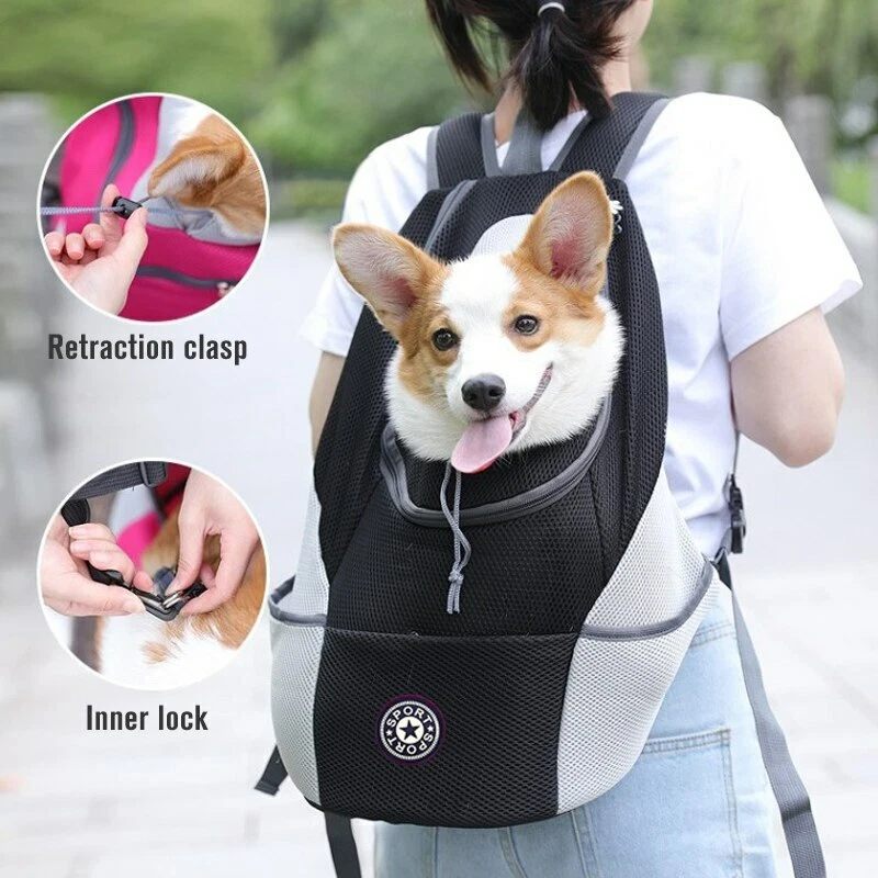 Mochila para Perro Bolsas para Mascotas Portador de Viaje de Doble Hombro