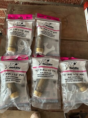 5 Shark Bite 1/2 PVC X 1/2 PVC SLIP COUPLING lot 