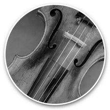 2 x Vinyl Stickers 20cm (bw) - Violin Wooden Instrument Music #42307