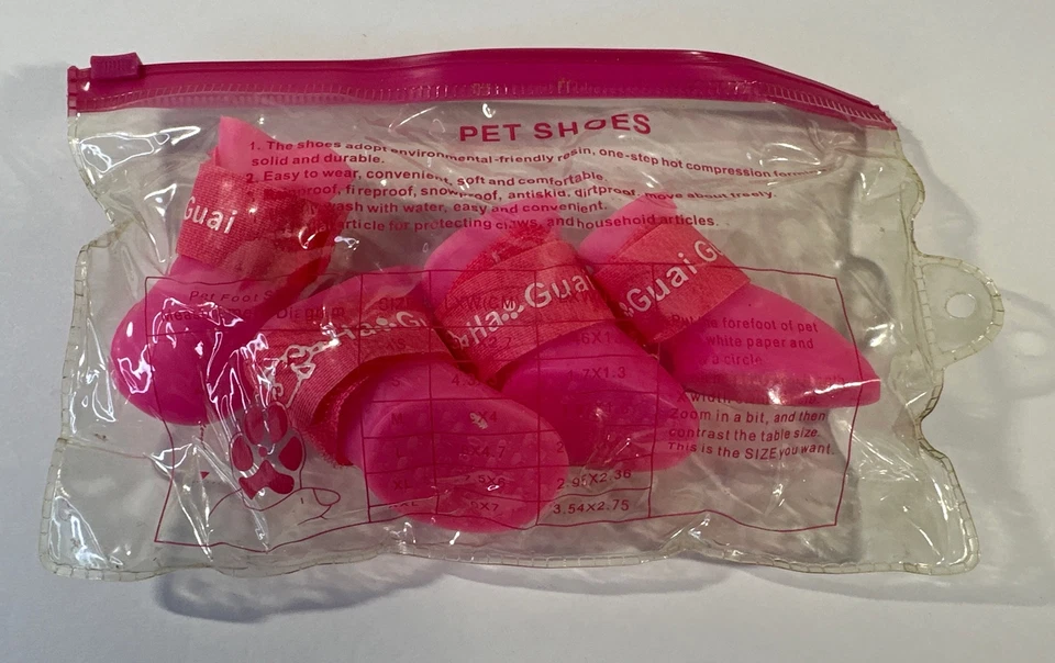 ROSA Impermeable Goma Antideslizante Perro PAWZ Botas Por Ha Guai Guai Talla Pequeña NUEVAS Foto 4 de 4