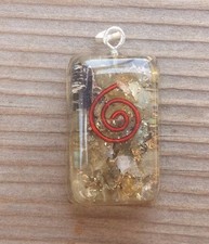 ORGONE LABRADORITE GEMSTONE RECTANGLE PENDANT ORGONITE ONE