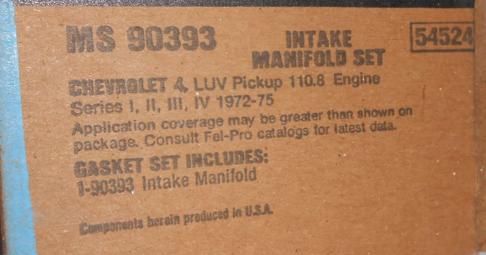 Juego de colectores de admisión Fel-Pro MS 90393 Chevrolet LUV 1.8L 111ci 1972 - 1975 Foto 2 de 2
