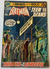 1971 DC Comics BRAVE AND THE BOLD #94~Batman, Teen Titans~low grade, tape repair