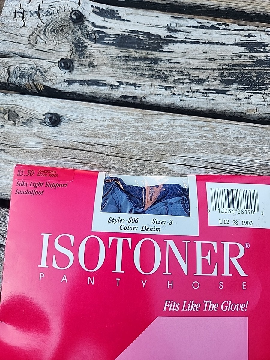 ISOTONER PANTYHOSE, SILKY LIGHT SUPPORT SANDALFOOT DENIM NYLONS