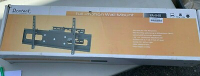 Brateck PA-948 TV Full Motion Wall Mount for Flat Panel TVs Black 37''-63''