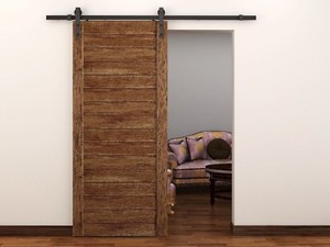 Black Restoration Sliding Door Hardware Set 72 Rail Modern Style