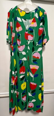 slim fit dress slacks Gorman green 100% silk tiered sleeveless dress size 12 – Dear Little Panko main image 0