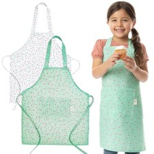 TOVLA JR. Kids Apron Set - 2-Pack Kid Apron with Pockets - Comfortable Cotton...