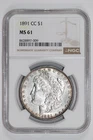 1891-CC MORGAN DOLLAR NGC MS61