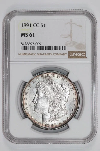 1891-CC MORGAN DOLLAR NGC MS61