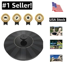 Solar Powered Bird Bath Fountain with 4 Nozzle Heads for Stunning Water Patterns