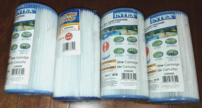 Intex Type A or C Pool Filter Cartridges 4 Pack #29000E Easy Set Cleaners Sealed