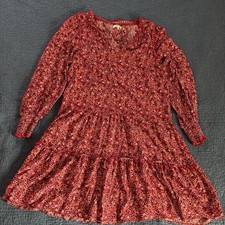 Max Studio Cottagecore Boho Prairie Tiered Ruffle Dress Size L