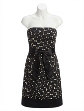 Nine West Vintage Style Polka Dot Strapless Cocktail Dress Size 8 Retro Bow Flaw