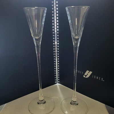 Original Underberg 2 Long Stem Glasses Rare New in Box etched Seal & Signature