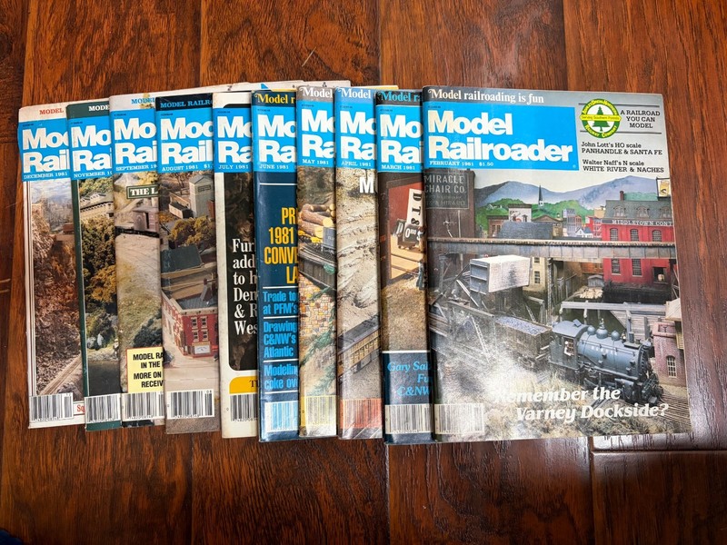 Vintage Model Railroader Magazine Lot of 10 issues from 1981 Feb to Sept Nov Dec