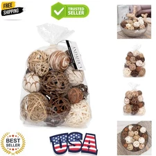 Versatile Beige Decorative Balls – Handmade Rattan Accents for Every Season