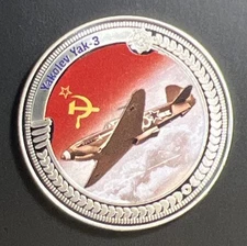 2014 Burundi 5000 Francs silver plated coin featuring the Yakovlev Yak-7B # 3302