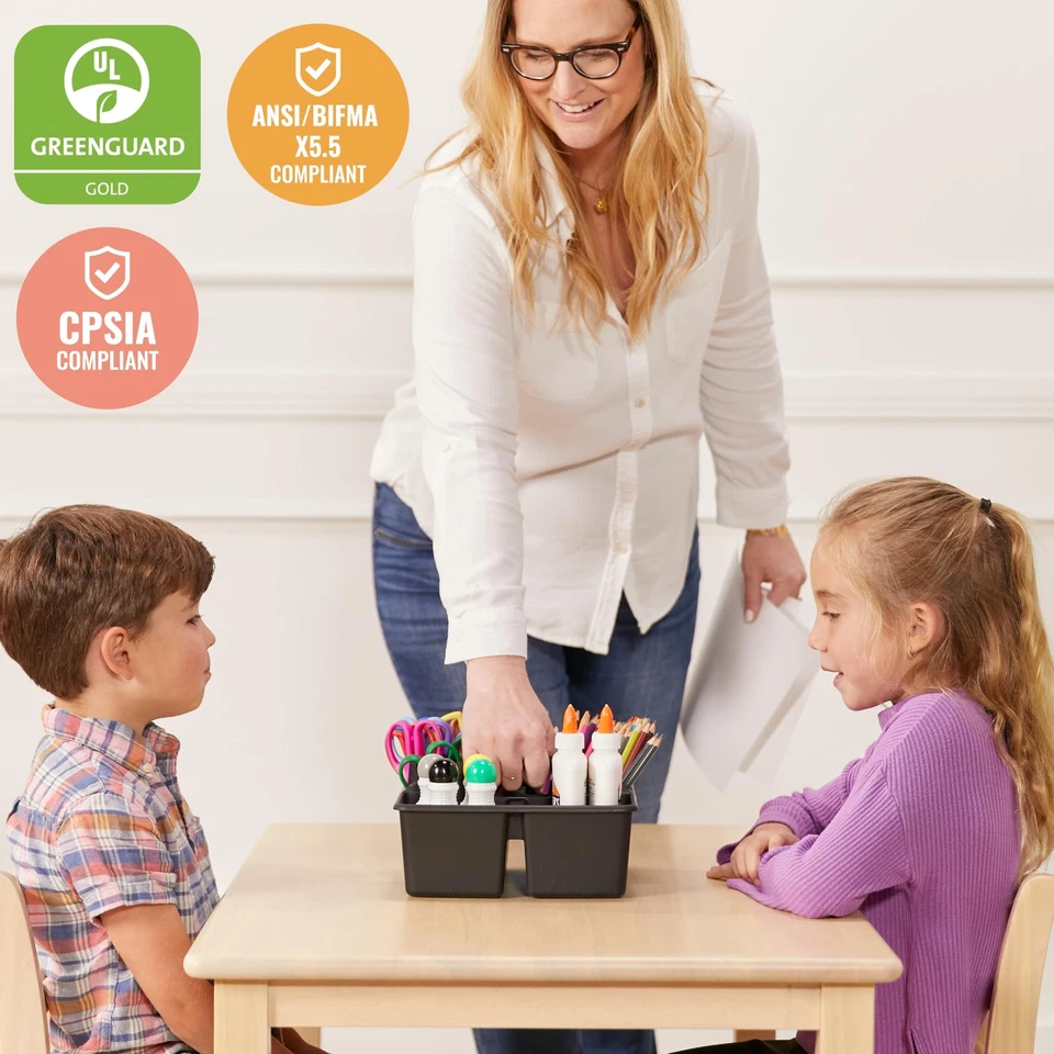 Mesa rectangular de madera dura de 24 pulgadas x 36 pulgadas con patas de 22 pulgadas, muebles para niños, antigua... Foto 4 de 4