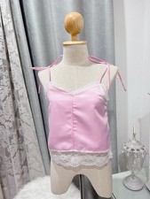 camisoles for women Pink And White Lace 32 Inch