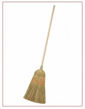Giant Commercial Corn Broom 15 Inch Sweeping Width Heavy Duty Use Straw Cleaning