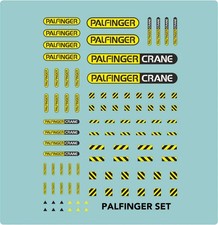 Waterslide Decal 1:50 - 1:32 - 94tlg. Baufahrzeuge LKW Kran Palfinger Lastwagen
