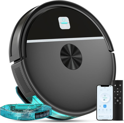 Powerful 2-in-1 Robot Vacuum & Mop, 3500Pa Suction, Wi-Fi/App Control, Black