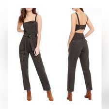 Free People Go West Utility Jumpsuit XS Black