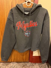 NWT WNBA Washington Mystics Large Gray Womens Crop Hoodie Sweatshirt Basketball