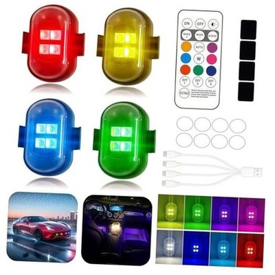 PCS UpgradedLEDs Wireless LED Strobe Lights with Remote Control, High 4