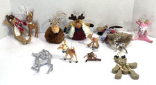 Christmas Reindeer Ornaments  Holiday Decor Lot of 12