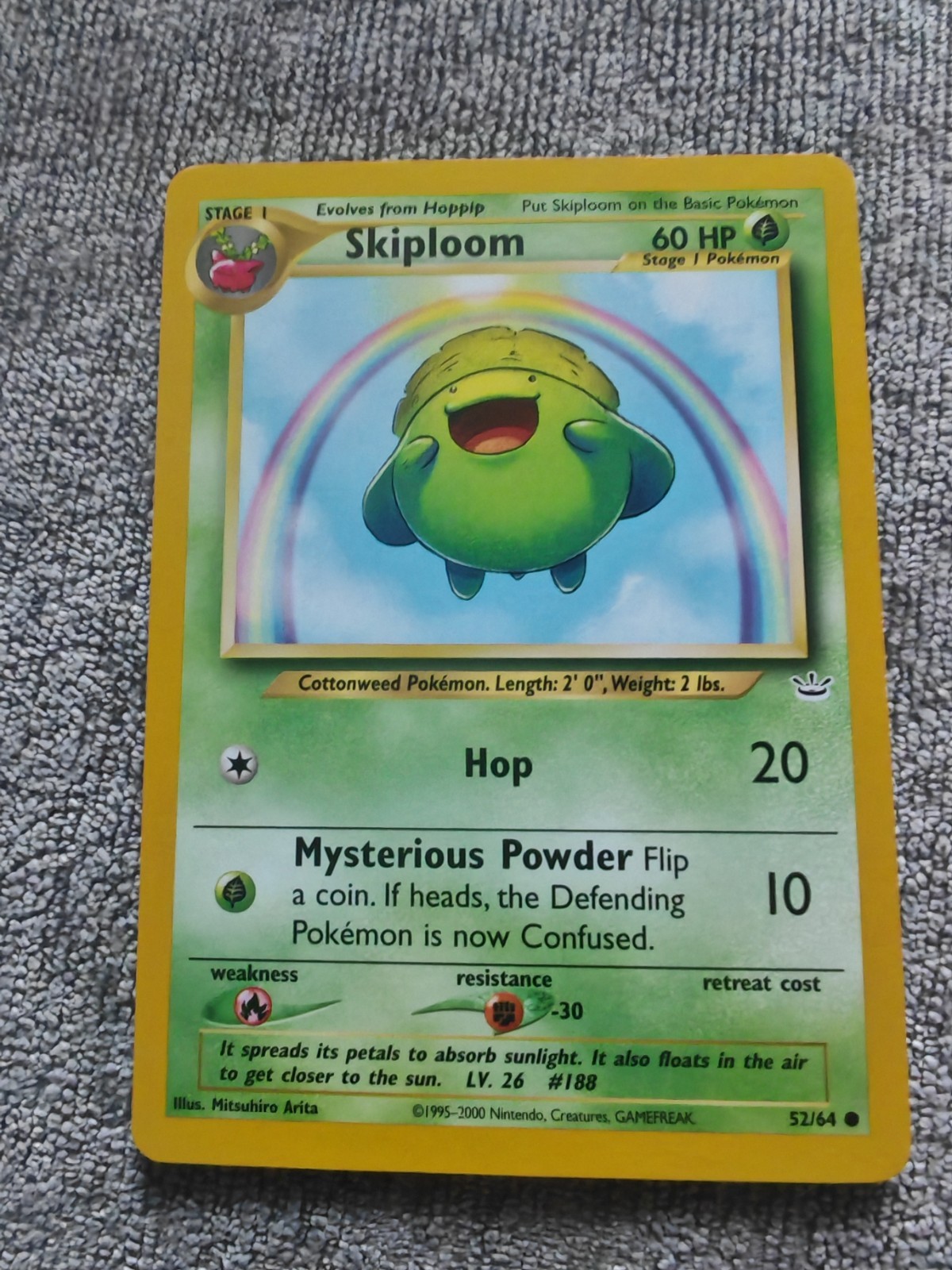 Pokemon Skiploom #52/64 Neo Revelation Common Card LP WOTC TCG 2000 Vintage Wotc