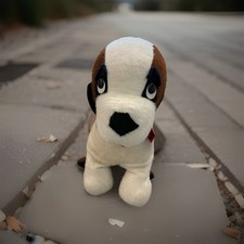 Vintage Etone Toys St. Bernard Plush Dog 1970s Large Stuffed Animal