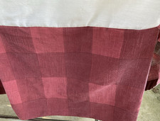 VTG Croscill Cranberry Red Tonal Plaid Bedskirt~Queen~13.5" Drop~Split Corners