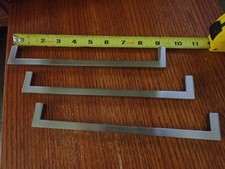 3 Heavy Solid Metal Drawer Handle Pull 3/8" x 3/8" Brushed Nickel 9-1/4"