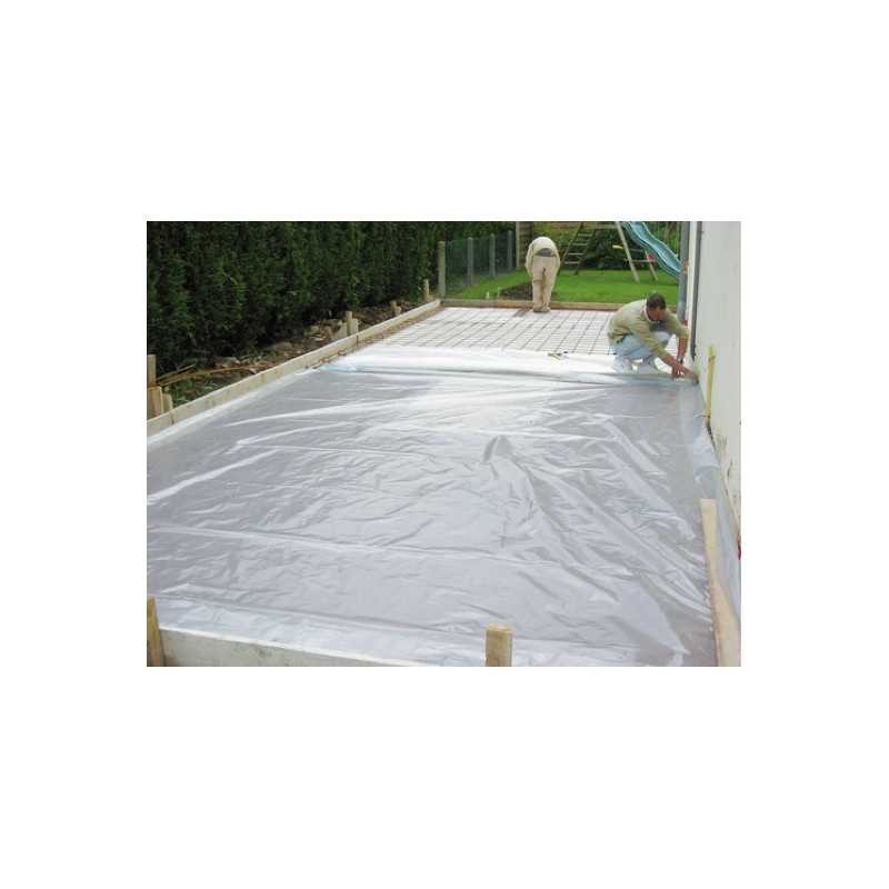 Film bâtiment polyéthylène étanche 200µ bâche protection sous dalle 3m