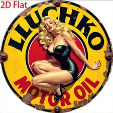 Retro Round Tin Metal Sign Wall Art Vintage Funny Cartoon 8x8