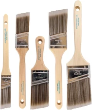 Paint Brushes 5-Pack Angle Brushes in Assorted Sizes for All Latex and Oil Paint
