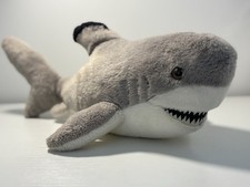 Destination Nation Gray White Black Tipped Shark Plush Toy Aurora EUC