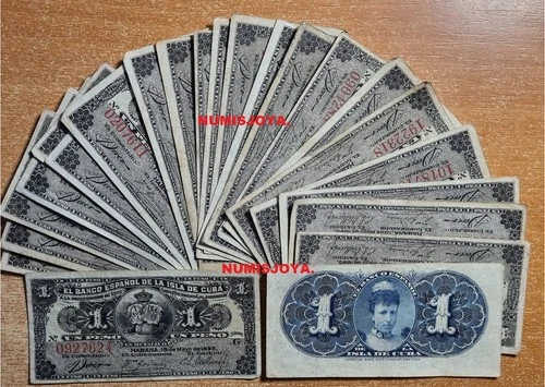 EPOCH ALFOSO XIII. 1 peso note Alfonso XIII year 1896 Spanish bank.