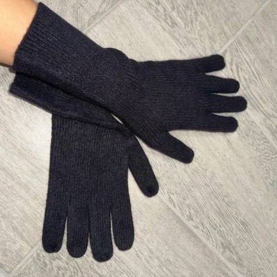 J.Crew Black Knit Gloves Acrylic Polyamide Wool Spandex Blend